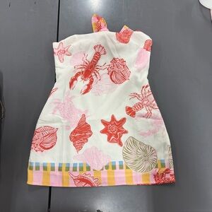 Gillian Halter Pencil Skirt Lobster Print Mini Dress